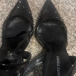 Marc Fisher Black Heeled Sandals